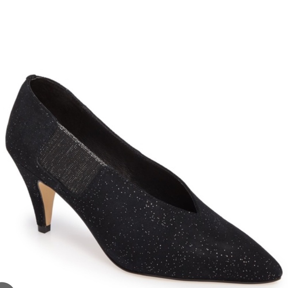 Free People Florence suede glitter pump in size 39